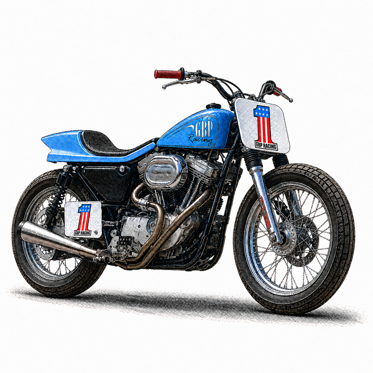GBP Racing-motorcykeln med ny tanklogga och startnummer